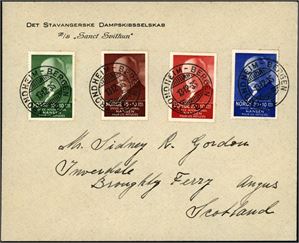 193/63. Nansen I i komplett serie på konvolutt, stemplet "Trondheim-Bergen 13.12.35". (13.500,-).