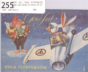 GOD JUL "Sola FLYSTASJON (Stav. Lith. Anst)  st. Forus 19-12-59