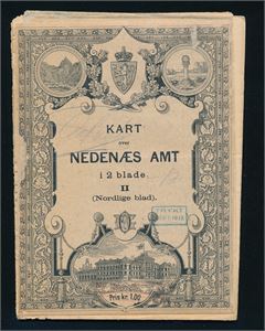 KART OVER NEDENÆS AMT II (Nordlige blad) trykt 1918