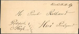Møre. Over 100 forsendelser, der de fleste har tilnytning til Ålesund, Molde og Kristiansund-området. Brevene før 1900 er stort sett sendt portofrie.Blandet kvalitet.