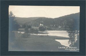LAUDAL pr MANDAL (O. Skarbø) stemplet "LAUDAL 24 XII 23"