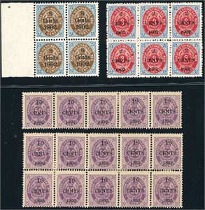15--21. Four units with Provisionals and 16 stamps with varieties or types.