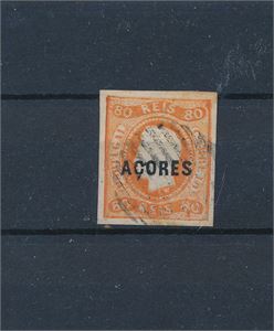 ACORES o Mi 5, 80 reis med  jevne marger (€ 150)