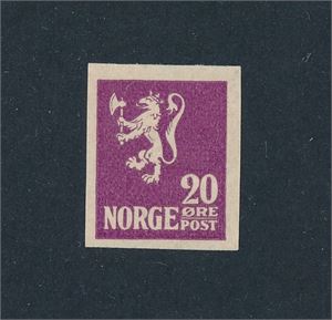 Nk 127 vt1 xx. 20øre Løve I utagget. Stempel "EKTE OFK" bak