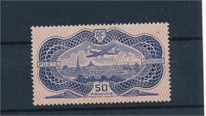 FRANKRIKE xx Mi 321, 1936 50Fr luftpost. Liten, nærmest usynlig rift i øvre kant og noe tonet bakside (€ 1100)