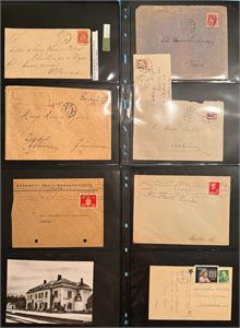 Elverum (He) samling 14 brev og 3 postkort fra Elverum.  (Ett småf. og ett storf. av Elverum stasjon).