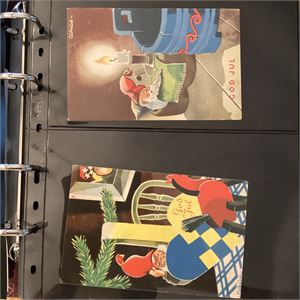 Aukrust, samling med 32 Aukrustkort i album.