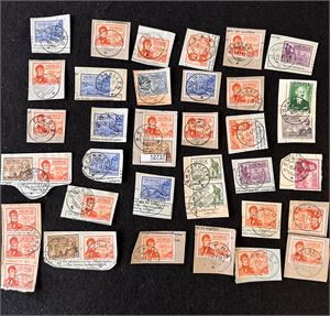 STEMPLER Klipp på 1947 Postjubileum. Noen sjeldne