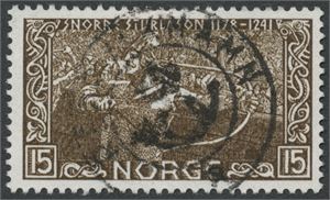 Kronet posthorn REPPVIKHAMN (NO/2 pkt) på NK 295 (15 øre Snorre)
