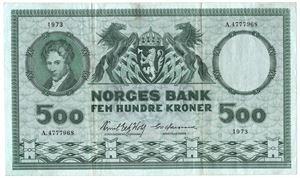 500 kroner 1973 A.4777968 Kv.1/1+