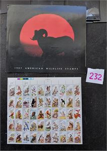 USA xx Mi 1883-1932, 1987 fauna i helark med 50 forskjellige merker i originalfolder (€ 65)