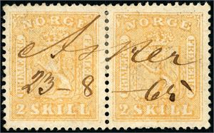 6. 2 skill i horisontalt par, vakkert anert med håndskrevet "Asker 23-8-65". Luksus.