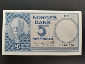 5 kroner 1961 I ex. Skilling 2017