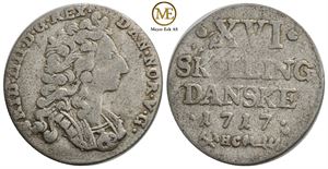 16 Sk./Mark 1717 Frederik IV. NMD.13. Kv.1/1+