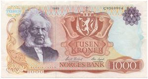 1000 kroner 1985 C.9569994. Kv.1