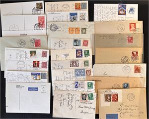Lot brev og kort inkl Quisling og julemerker