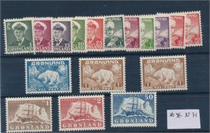 GRØNLAND xx diverse merker 1937-53.