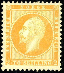 2. 2 skilling Oscar. Fargefriskt merke. (5.200,-).