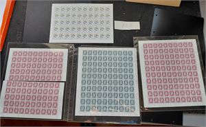 Nk 855 xx. 1kr blomster i helark + noen småverdier inkl 10øre med trykningsdato 23.IX.91