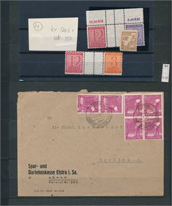TYSKLAND 1945-49 noen få merker og 2 brev