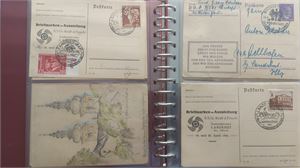 TYSKLAND liten samling helsaker och vykort inklusive en del propagandakort Tredje Riket. Intressant!