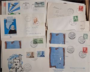 NORGE parti försändelser, mestadels FDC 1940-tal och framåt