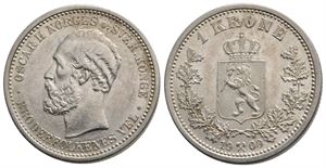 1 krone 1900 Oscar II. Kv.0/01