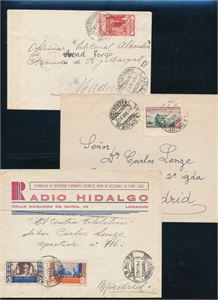 SPANSK MAROKKO. Lot 5 pene brev fra 30-50 tallet.