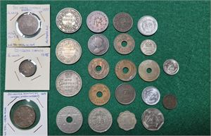 EAST INDIA COMPANY mm, intressant parti inklusive tre st 1 rupee silvermynt.