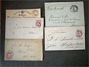 REICH-BREV/HELSAK 4 stk med brystskjold og et Bayern. Blandet kvalitet