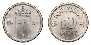 10 Øre 1954 Kv 0 *