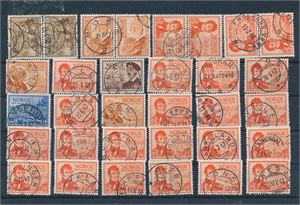 STEMPLER Diverst 1947 Postjubileum, flest Agder, noen ganske pene