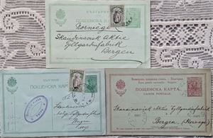 BULGARIA. 3 brevkort sendt til Norge rundt 1910. Uvanlig destinasjon.