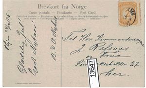 BYPOST TRONDHJEM Flisetagget 2øre gul med del av stempel "25 12 5". Stempel binder ikke til kortet, selges as–is