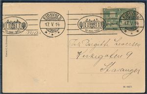 NK 114 på kort med TMS "Eidsvold 17 Mai 1814". Denne er stemplet 17 V 14.