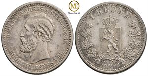 1 krone 1892 Oscar II. Kv.1+/01