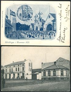 Drammen. 67 postkort, hvorav 51 i småformat.