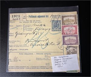 UNGARN Følgebrev stemplet "ZAGREB 1917"