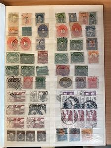 Syd Amerika Instikksbok med stemplet merker Syd Amerika   (Summert verdi ca 2500.-  Mange land