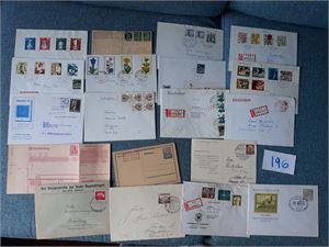 TYSKLAND Lot brev og kort + et par helsaker inkl komplett 10pf ubrukt postanvisning