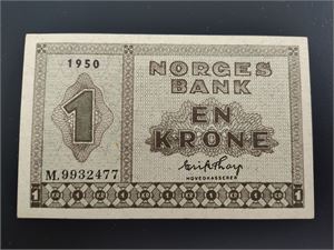 1 krone 1950 M ex. OMH 2012