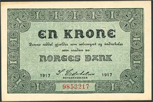 1 krone 1917, nr. 9853217. 0/01