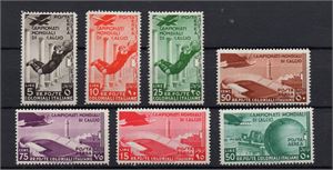 ITALIEN 1934 Mi 81-87*, Fotboll Flygpostserien kpl. (Mi € 388)