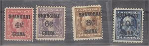 Amerkia , post i Kina  Mi 2 - 5 *  4c,6c,8c og 10c    (1.600.-)
