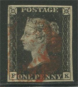 1840 Penny black full margins