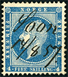 4. 4 skilling Oscar, anert med håndskrevet navn "Soon 14/8 57" (AK).