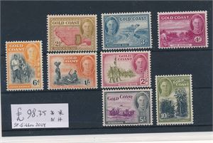 GOLD COAST xx ex 135-46, 8 verdier 1948 (£ 98,75)