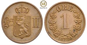1 øre 1893 Oscar II. Kv.0