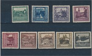 ØSTERRIKE xx Mi 433-41, 1923 bygninger (€ 150)