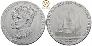 Medalje etter kroningen 1906 Haakon VII og Maud. Kv.0